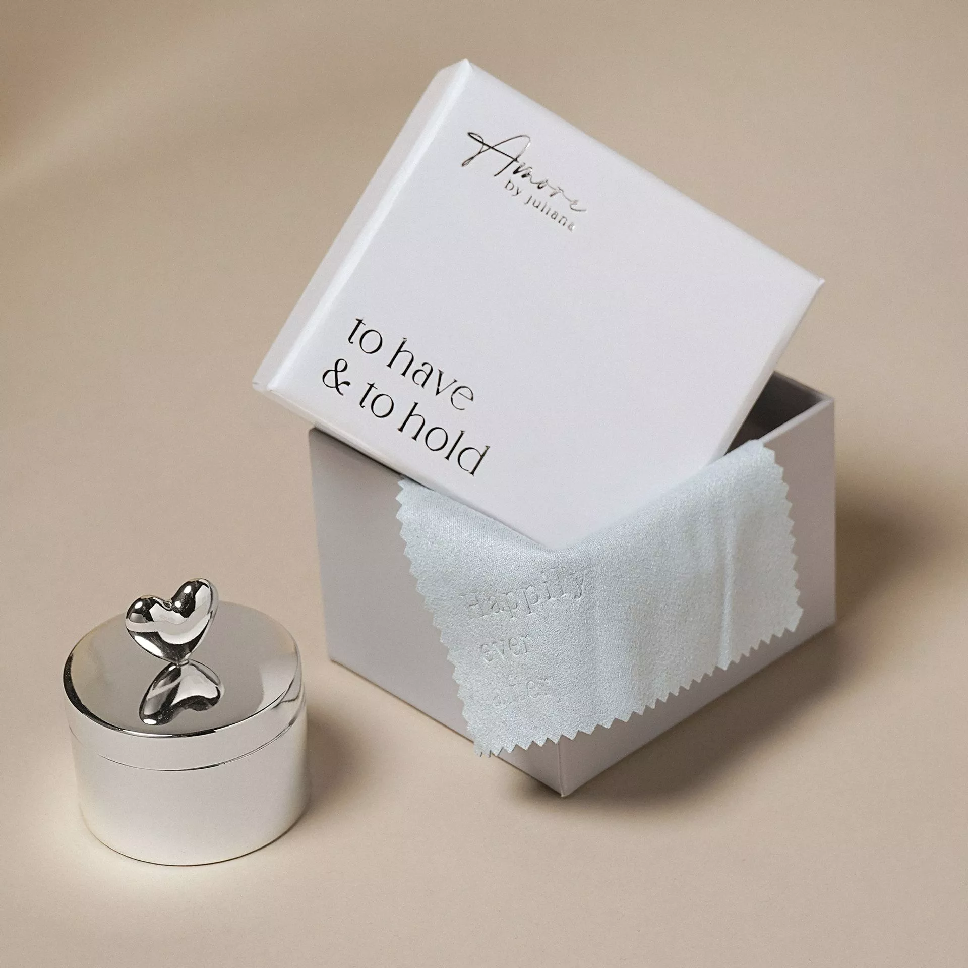 Amore Silver Plated Ring Box