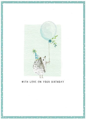 Skylark Hedgehog With Love Birthday Card