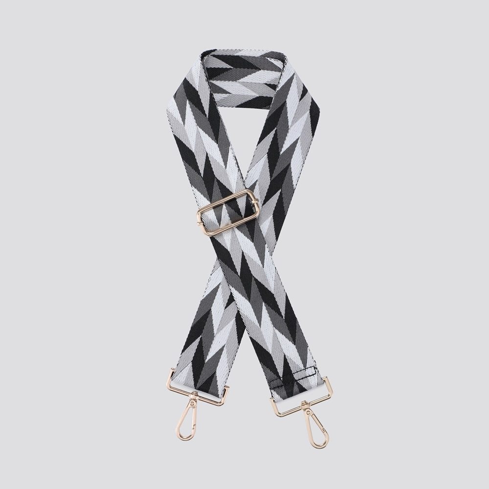 Geometric Bag Strap - Black