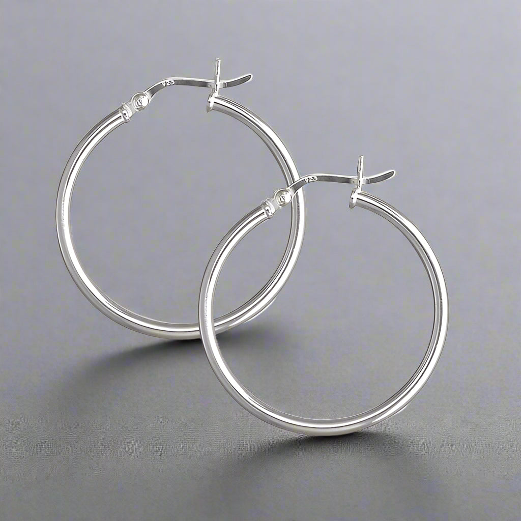 Sterling Silver Large Hoop Earrings