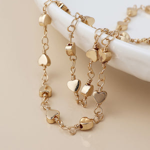 POM Golden Multi Heart Station Necklace - More Than Just a Gift | Narborough Hall