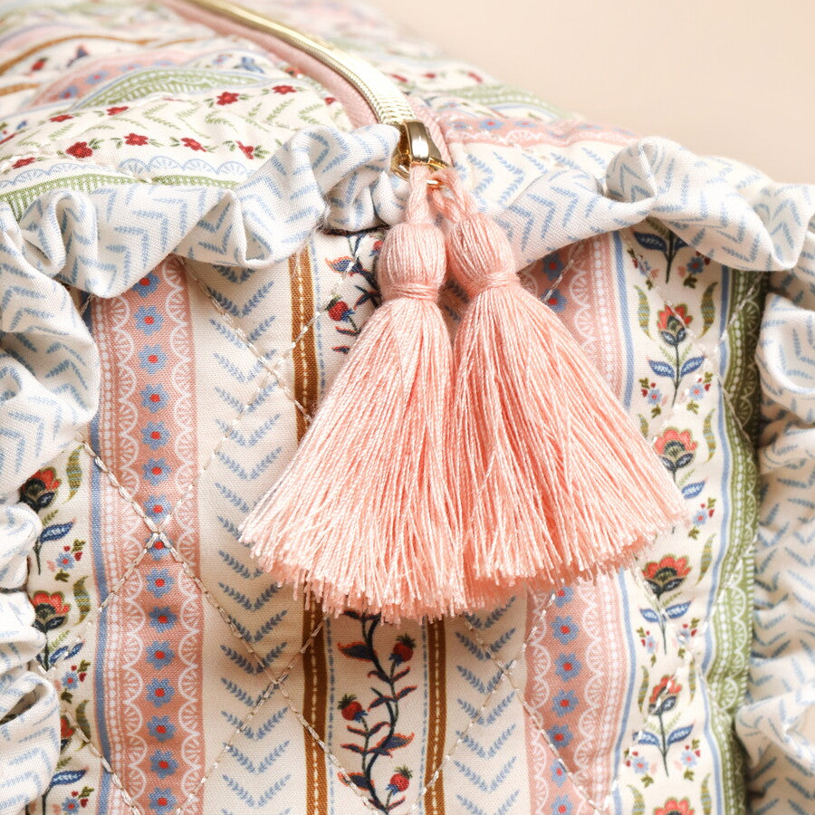 Lisa Angel Large Vintage Quilted Wash Bag