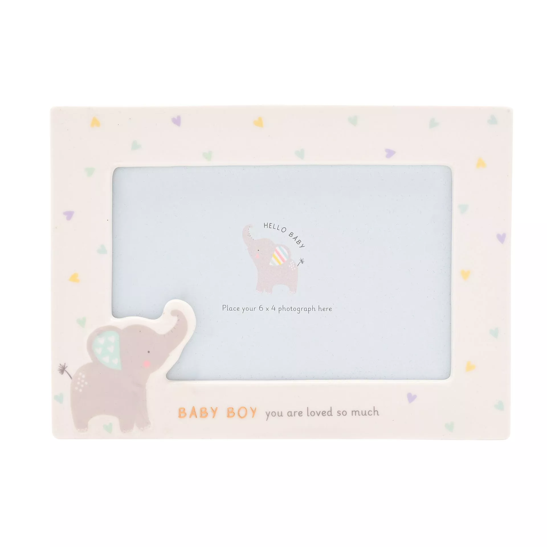 Celebrations Hello Baby Ceramic Frame - Boy