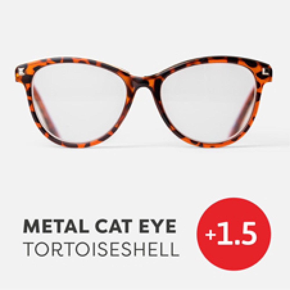 Easy Readers - Metal Cat Eye Tortoise - +1.5