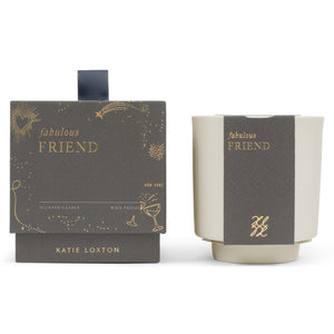 Katie Loxton Ceramic Sentiment Candle 'Fabulous Friend' - Fresh Fig & Wild Freesia