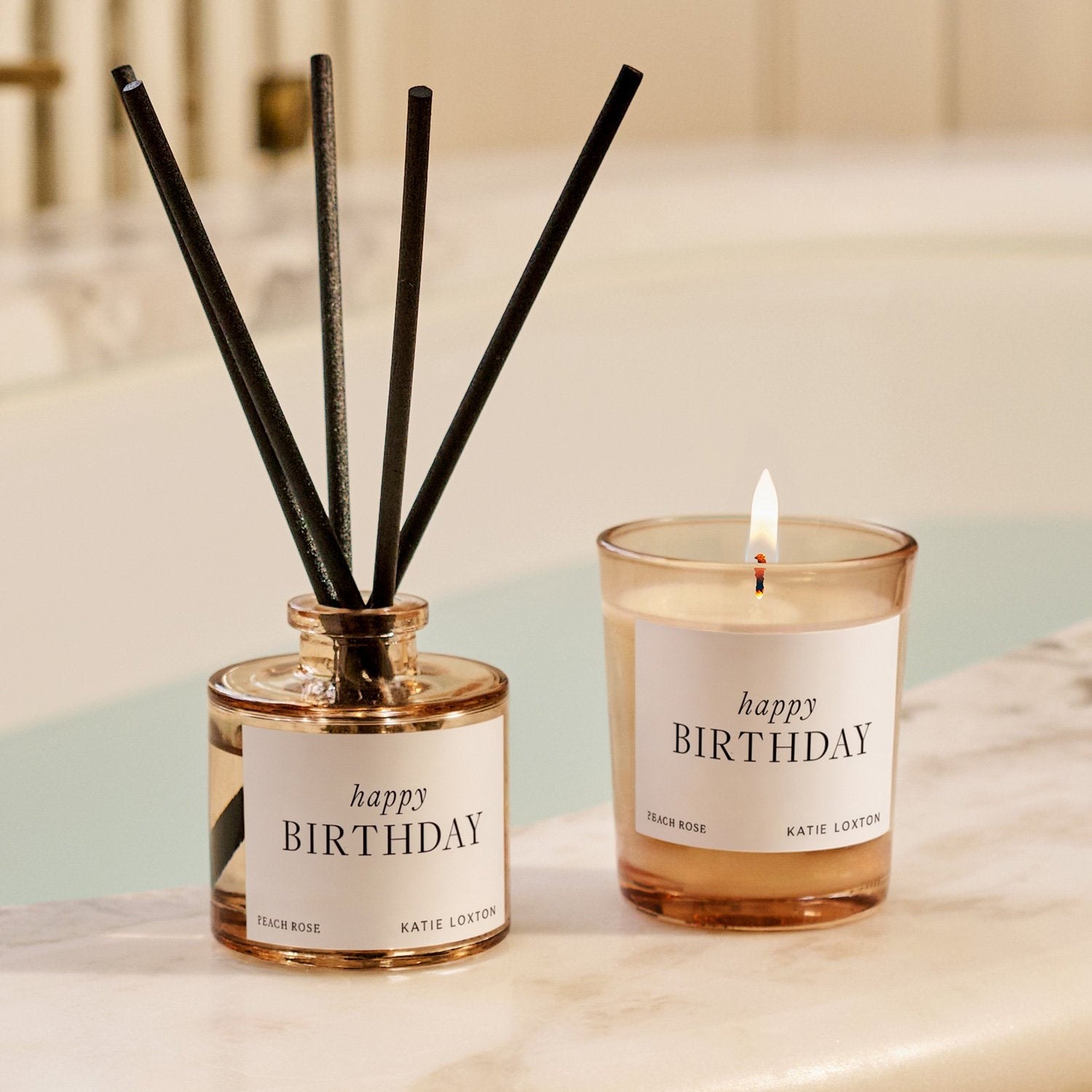 Katie Loxton Mini Votive & Reed Diffuser Gift Set - Happy Birthday