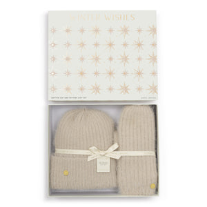 Katie Loxton Gift Boxed Hat & Mittens Set - Taupe
