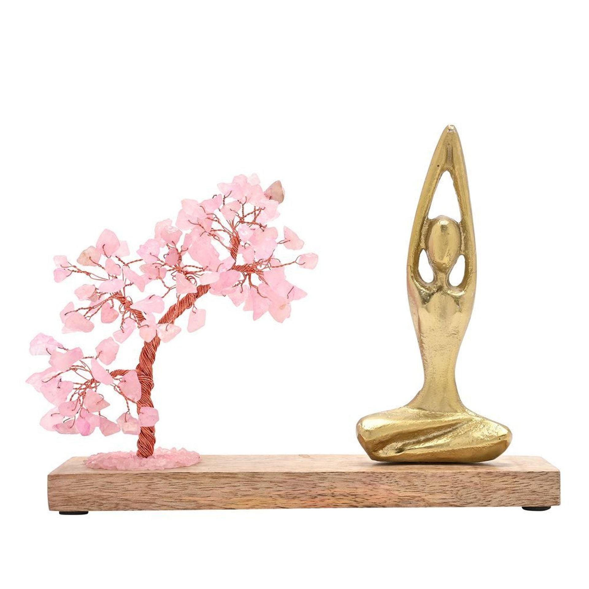 Serenity Gemstone Tree Yoga Ornament - Rose Quartz