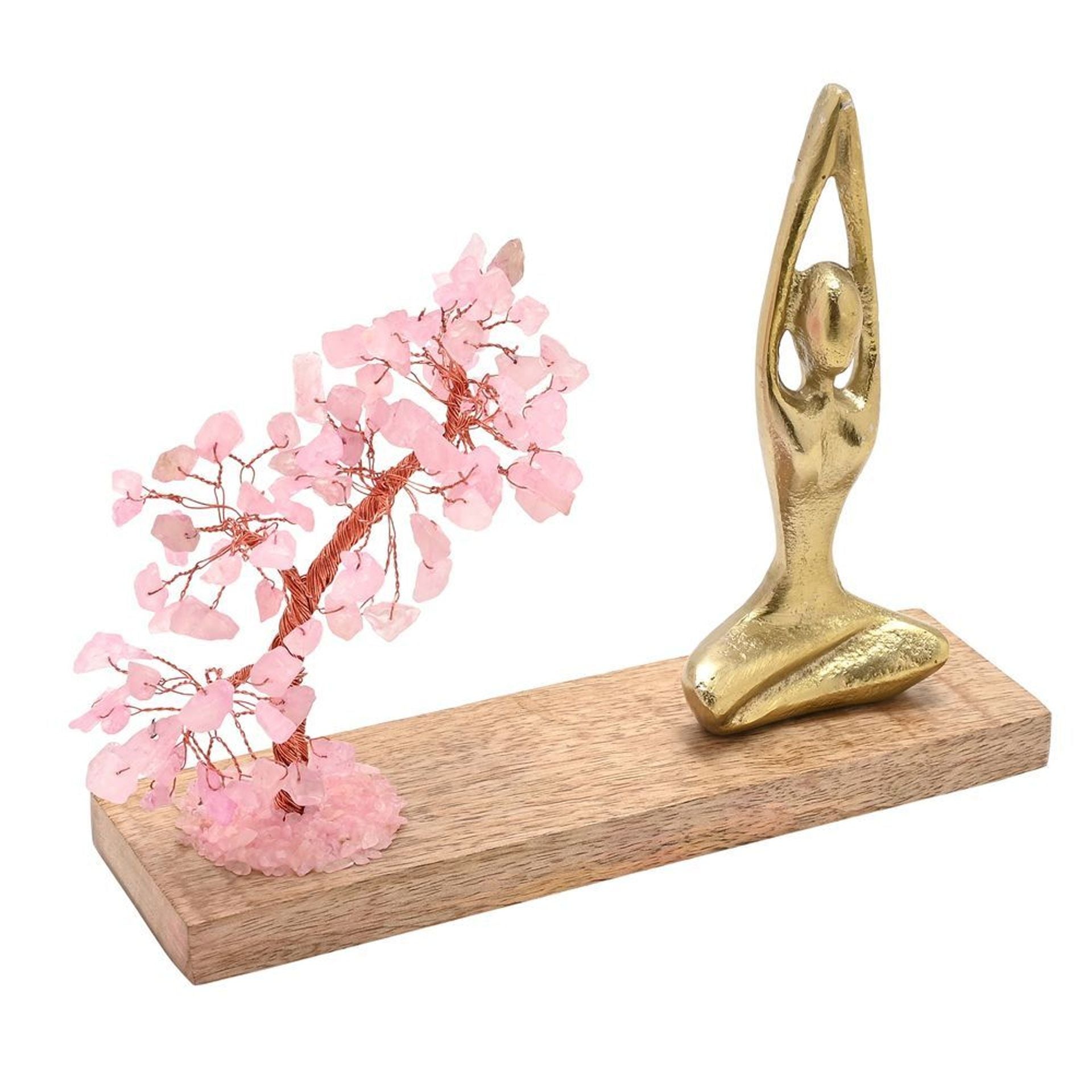 Serenity Gemstone Tree Yoga Ornament - Rose Quartz
