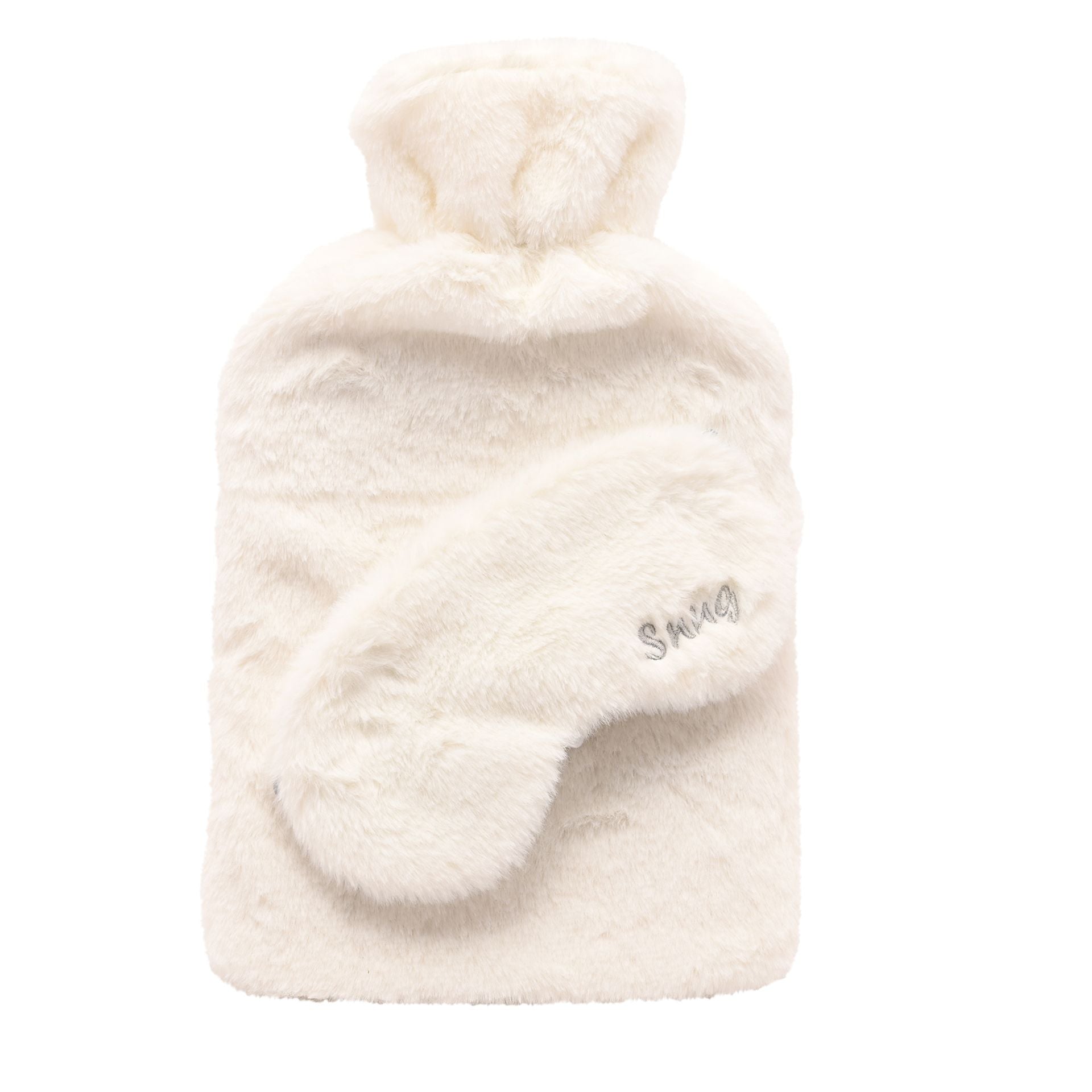 Sophia Layers Snug Hot Water Bottle & Eye Mask Set - White