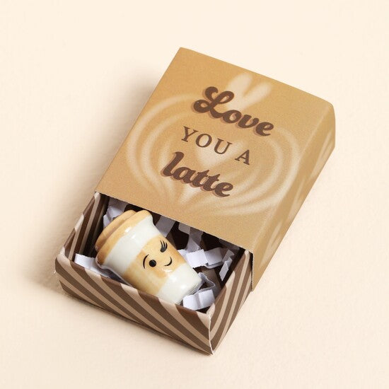 Lisa Angel Tiny Ceramic Latte Token - Love You A Latte