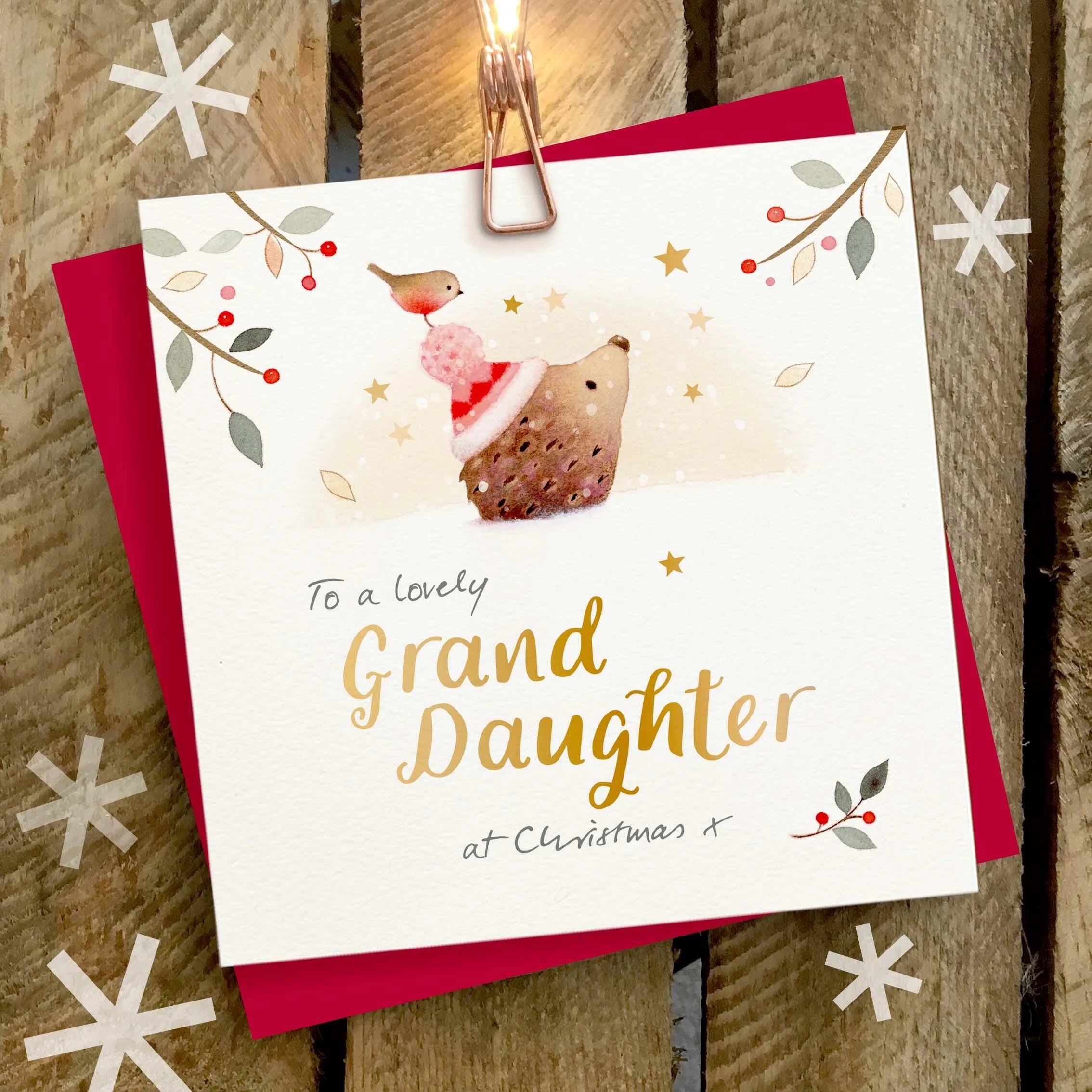 Ginger Betty Lovely Granddaughter Christmas Card
