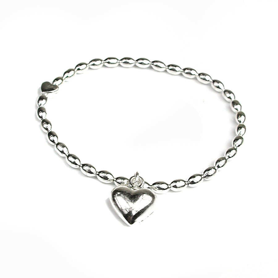 POM Puff Heart Bracelet with Heart Charm| More Than Just A Gift