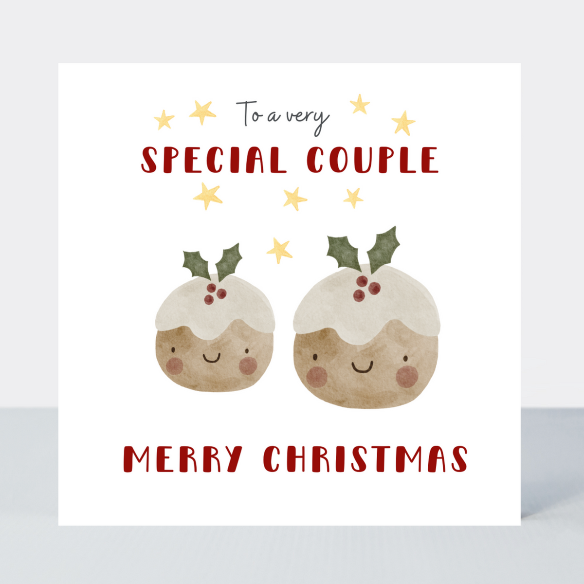 Holly Jolly Special Couple Pudding Christmas Card