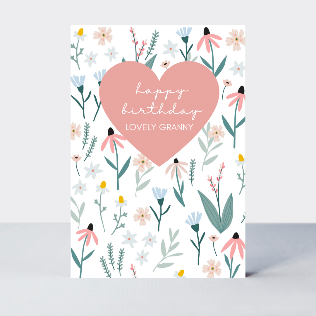 Fleur Scattered Flowers Lovely Granny Birthday Card