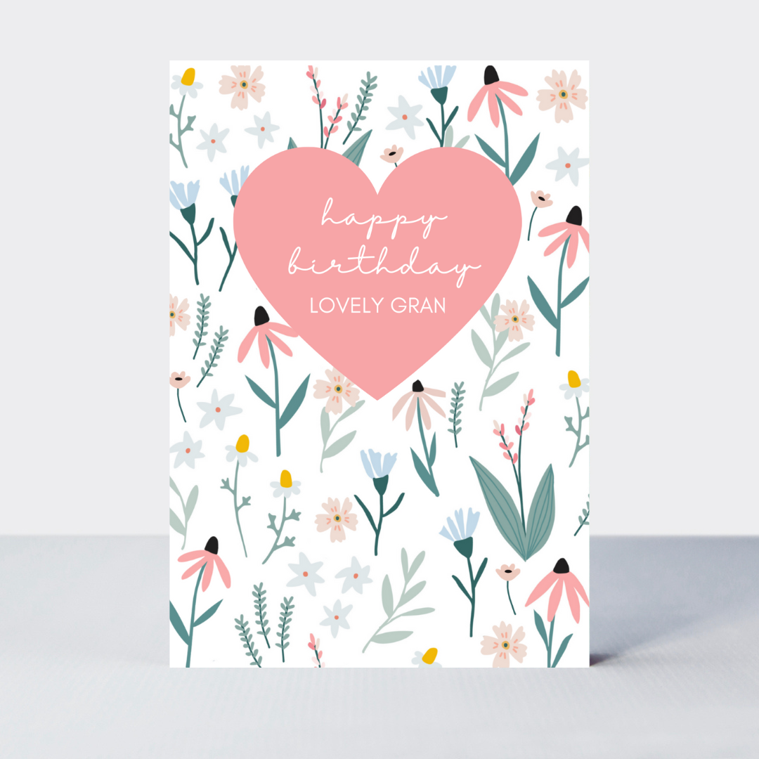 Fleur Scattered Flowers Lovely Gran Birthday Card