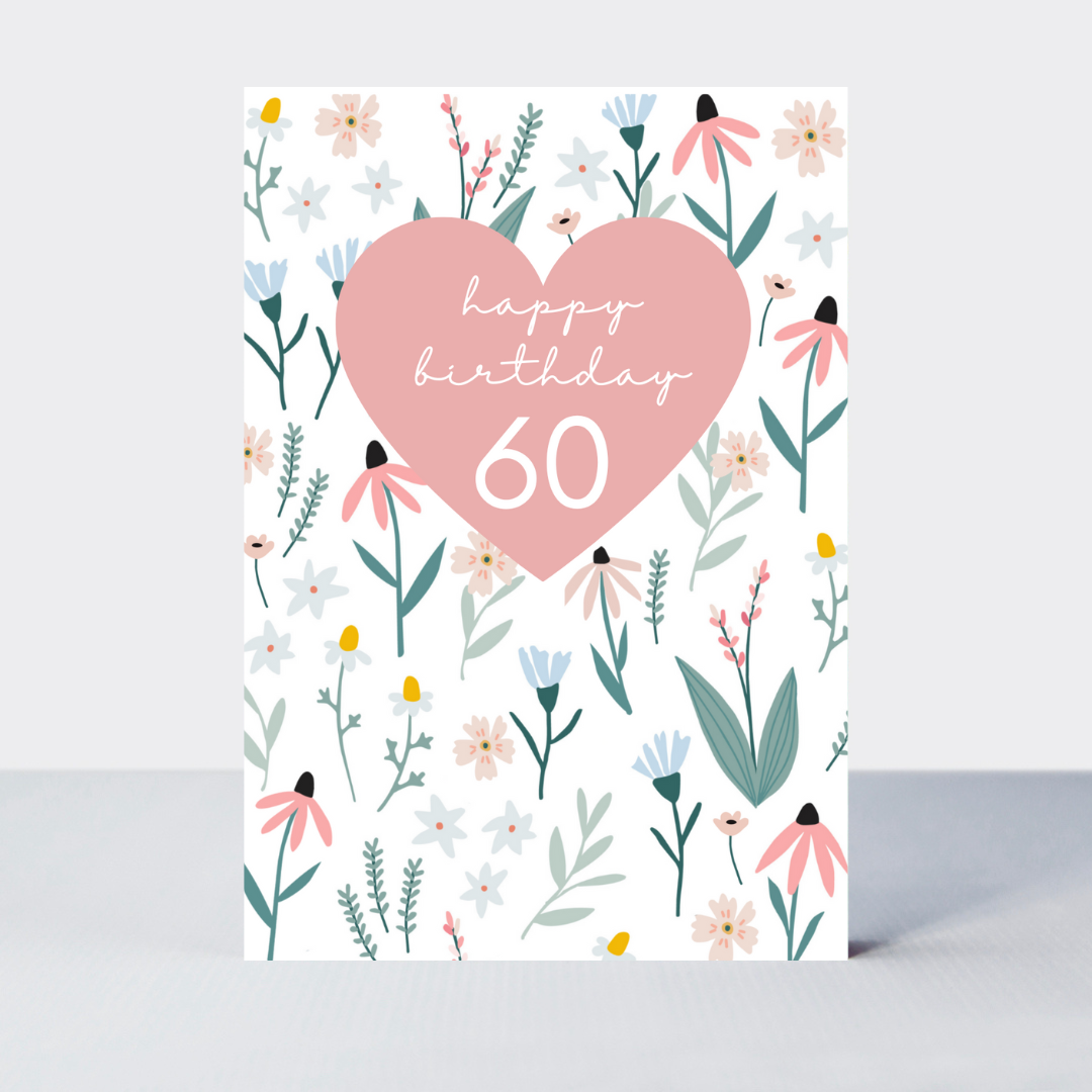Fleur Scattered Flowers 60th Birthday Card