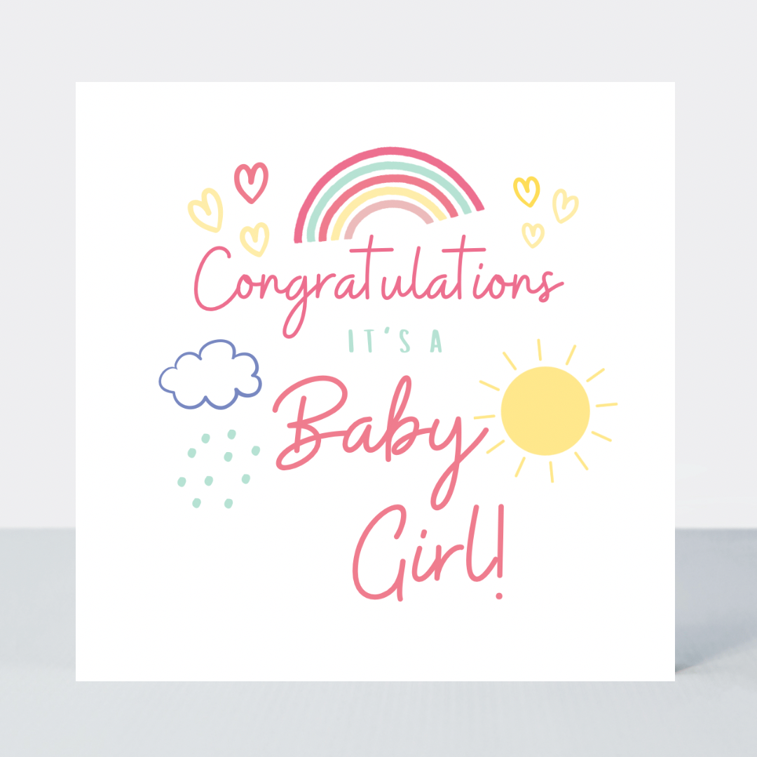 Rainbows It’s a Girl Card