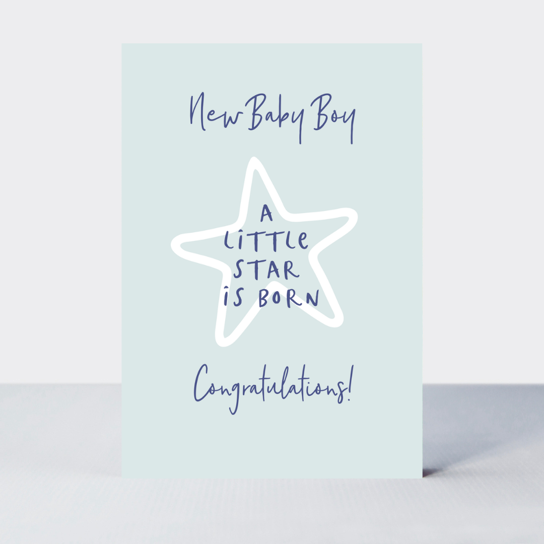 Wonderul You New Baby Boy Little Star Card