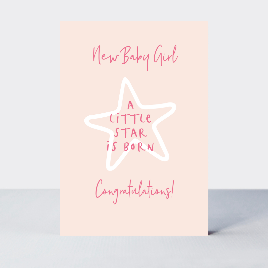 Wonderful You New Baby Girl Little Star Card