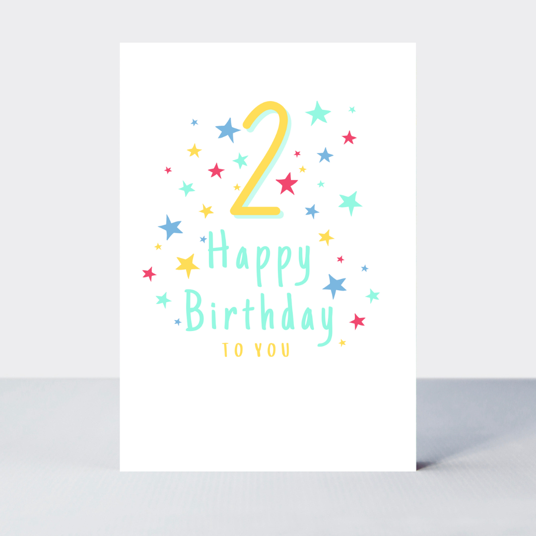 Super Stars Age 2 Birthday Card