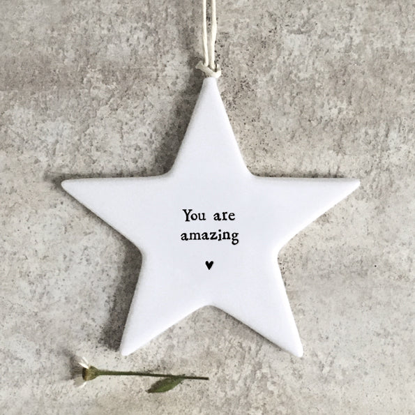 East of India Porcelain Star You are Amazing