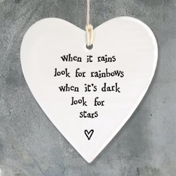 East of India Porcelain round heart- When it rains