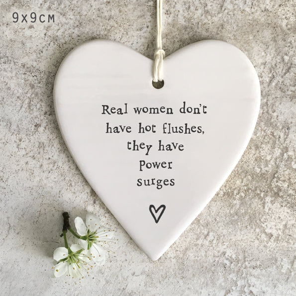 East Of India Real Women Power Surges Porcelain Round Hanging Heart