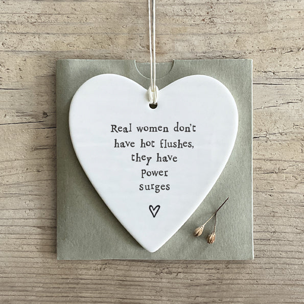 East Of India Real Women Power Surges Porcelain Round Hanging Heart