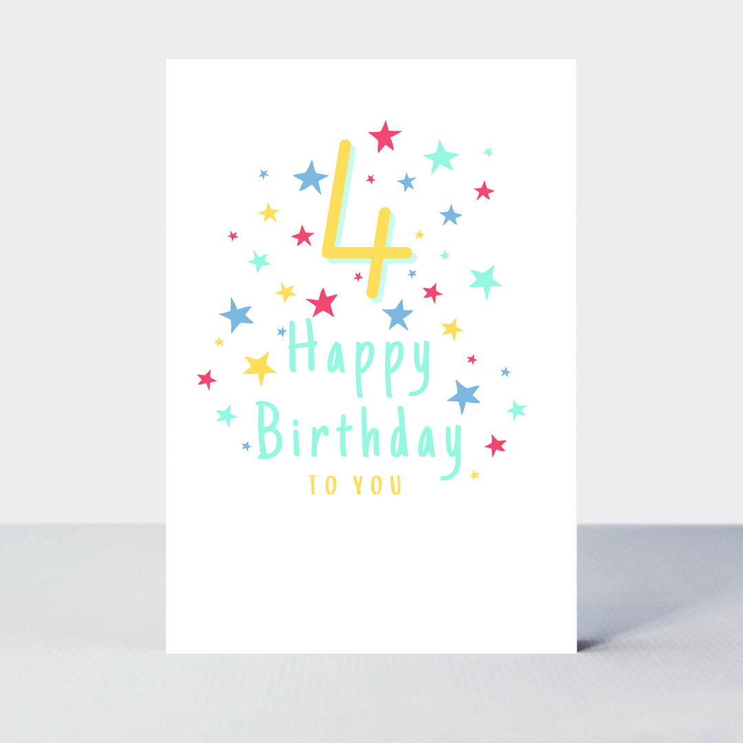 Super Stars Age 4 Birthday Card