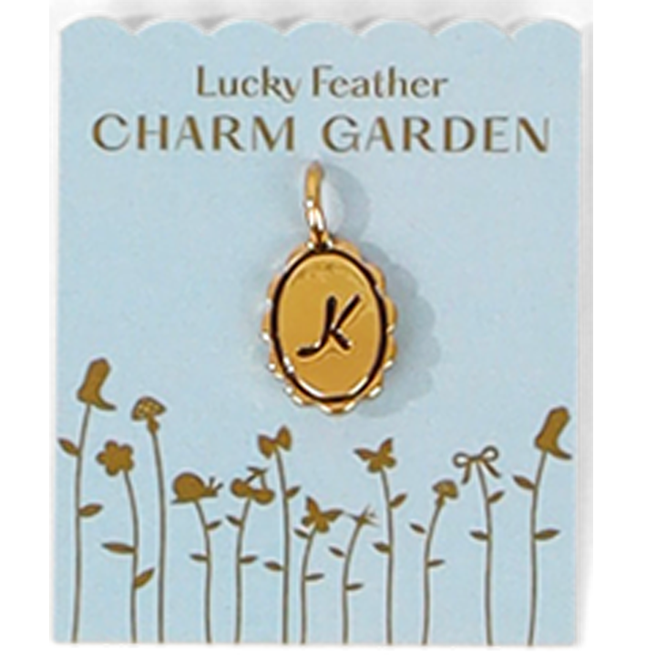 Lucky Feather - Charm Garden - Scalloped Initial Charm - Gold - K