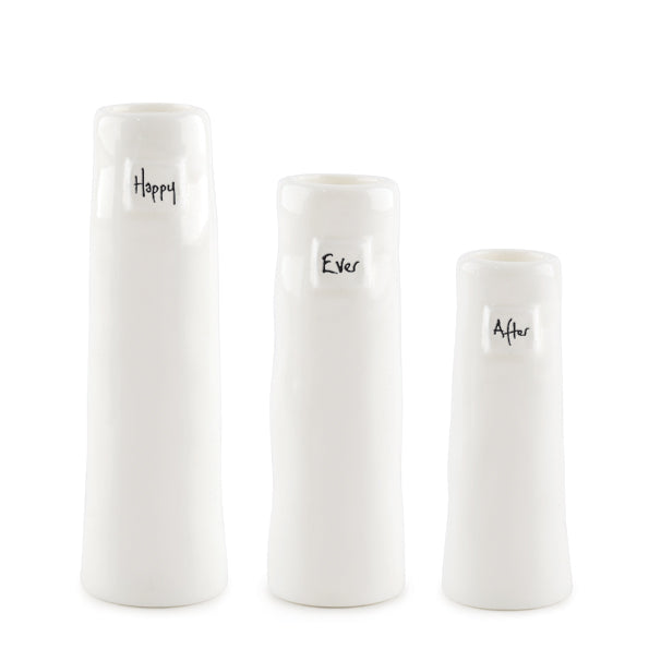 Happy Ever After Trio of Bud Vases