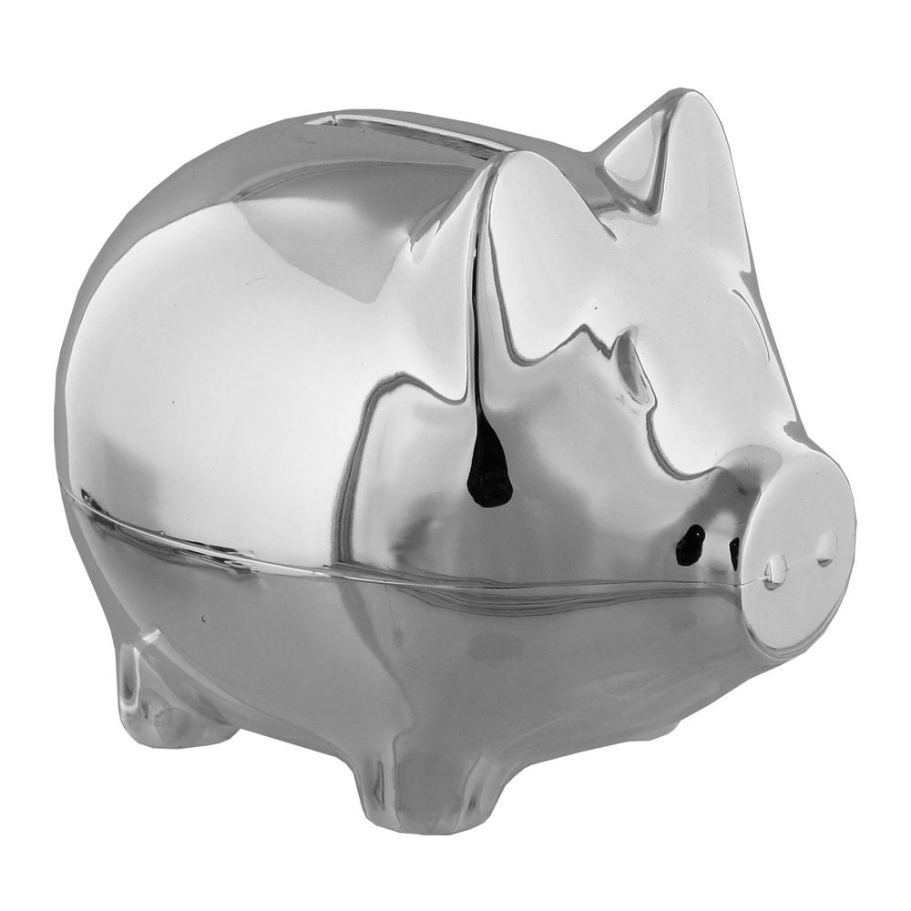 Bambino Piggy Bank Money Box - Silver Plated