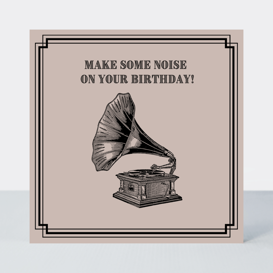 Vintage Icon Make Some Noise Birthday Card