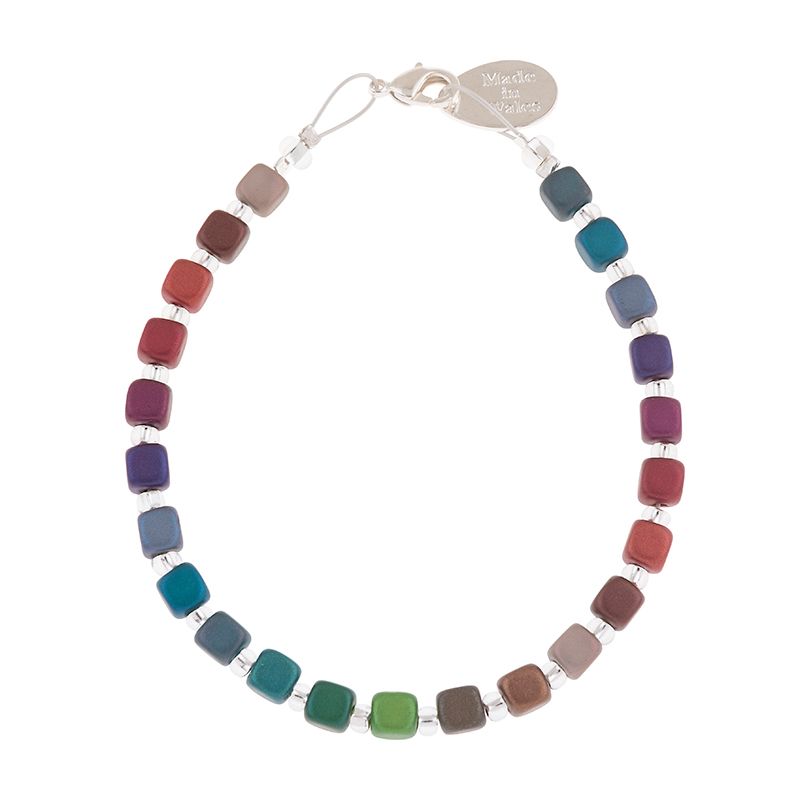 Carrie Elspeth Rainbow Satin Cubes Bracelet - More Than Just a Gift | Narborough Hall