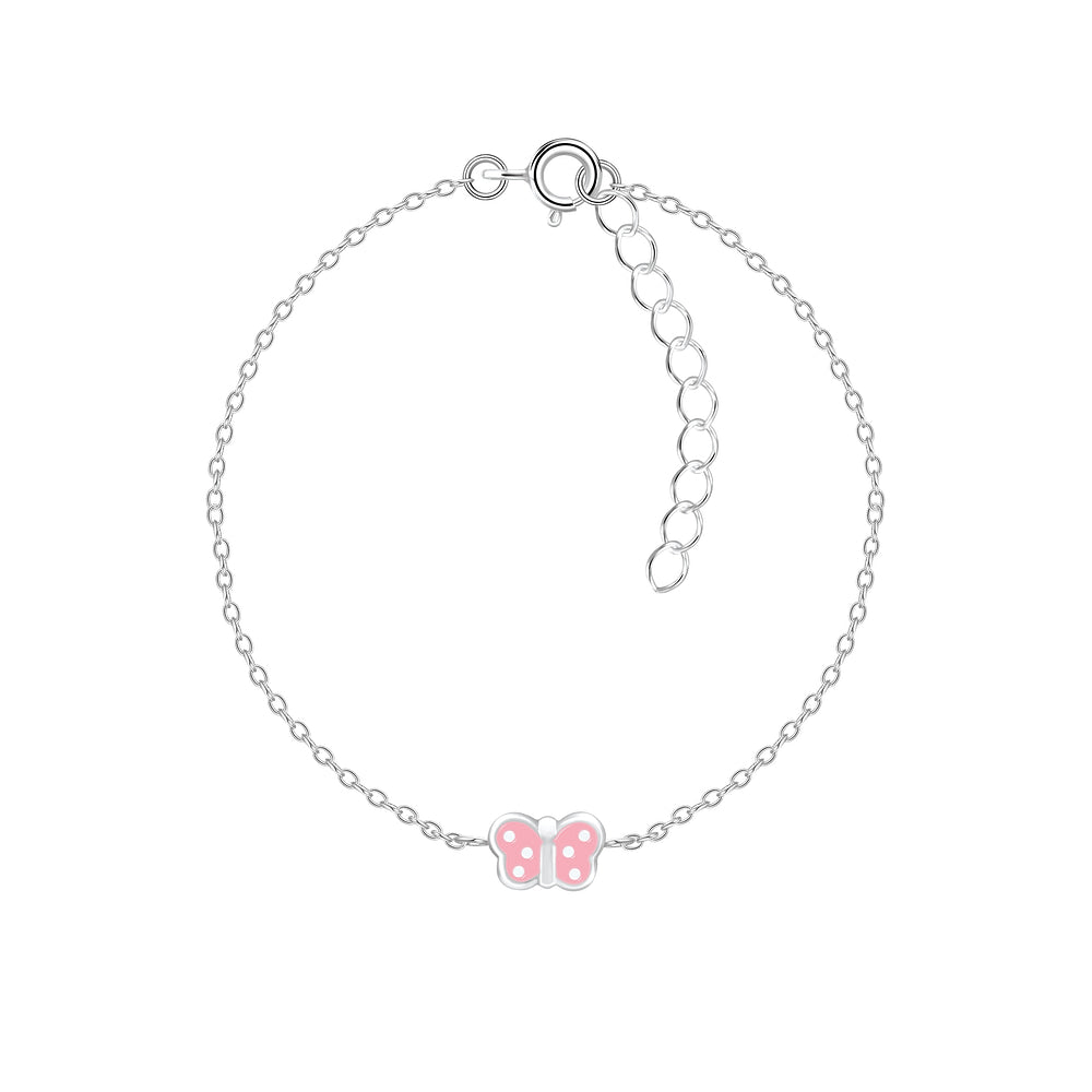 Dotty Butterfly Sterling Silver Children's Bracelet