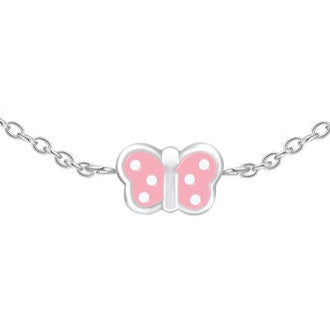 Dotty Butterfly Sterling Silver Children's Bracelet