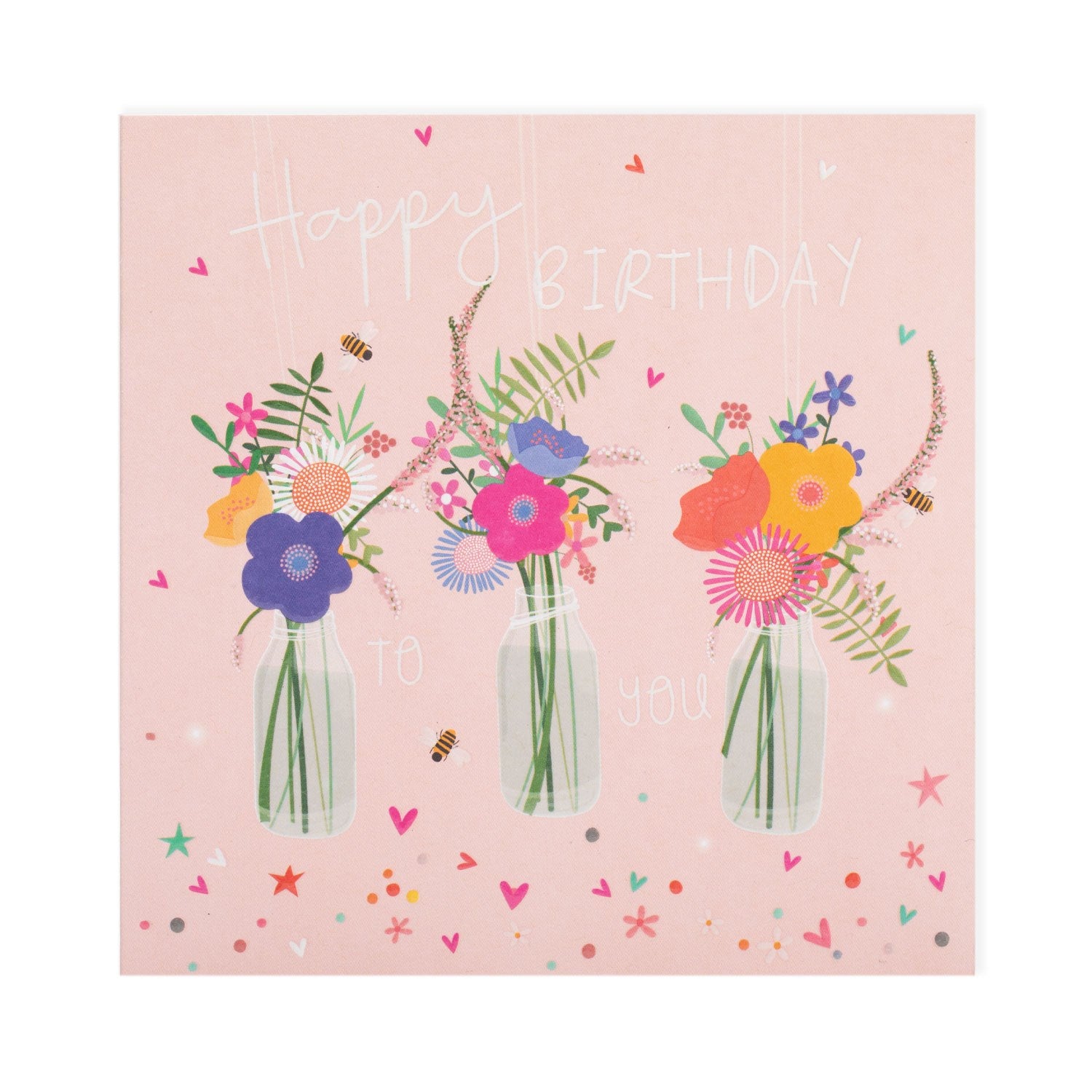 Electric Dreams Happy Birthday Flower Trio Card