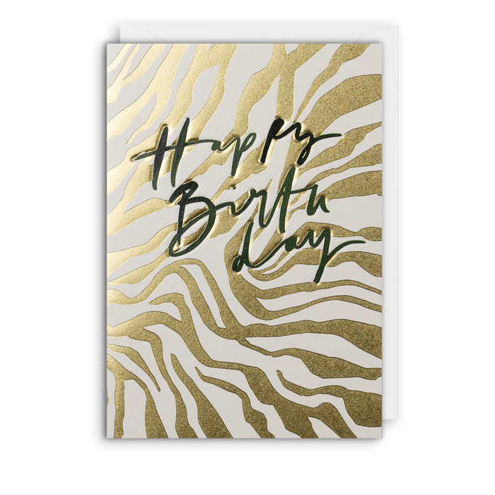 Moonlight Animal Print Happy Birthday Card