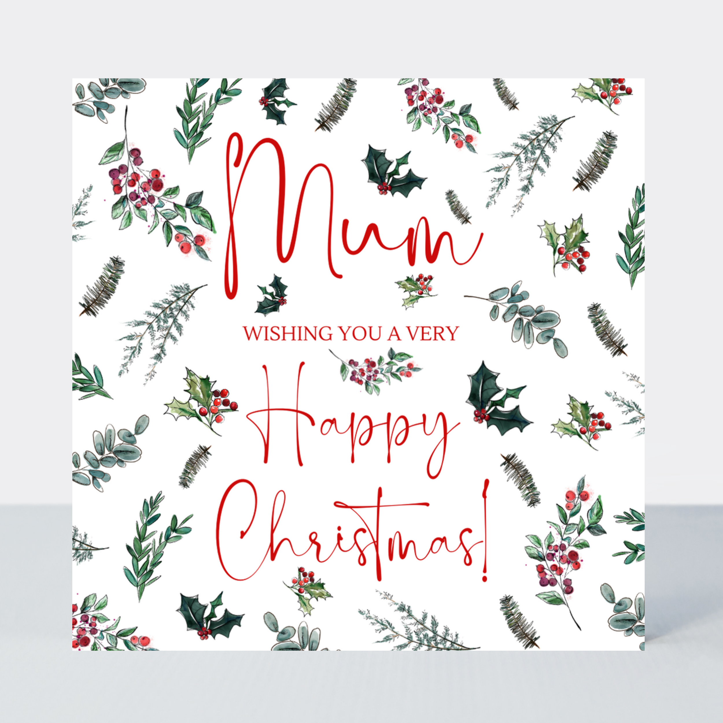 Evergreen Mum Happy Christmas Card