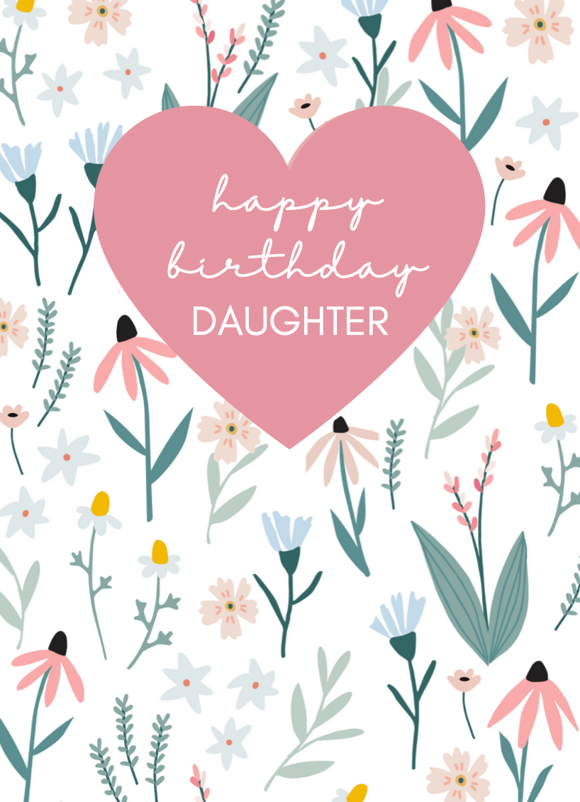 Fleur Scattered Flowers Daughter Birthday Card
