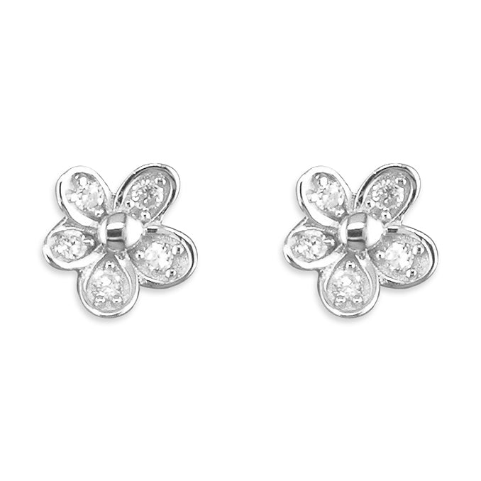 Sterling Silver Daisy Stud Earrings