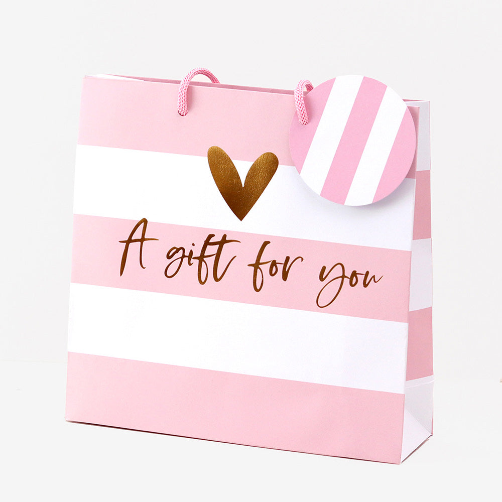 Belly Button Medium Gift Bag Pink Stripe - More Than Just a Gift | Narborough Hall