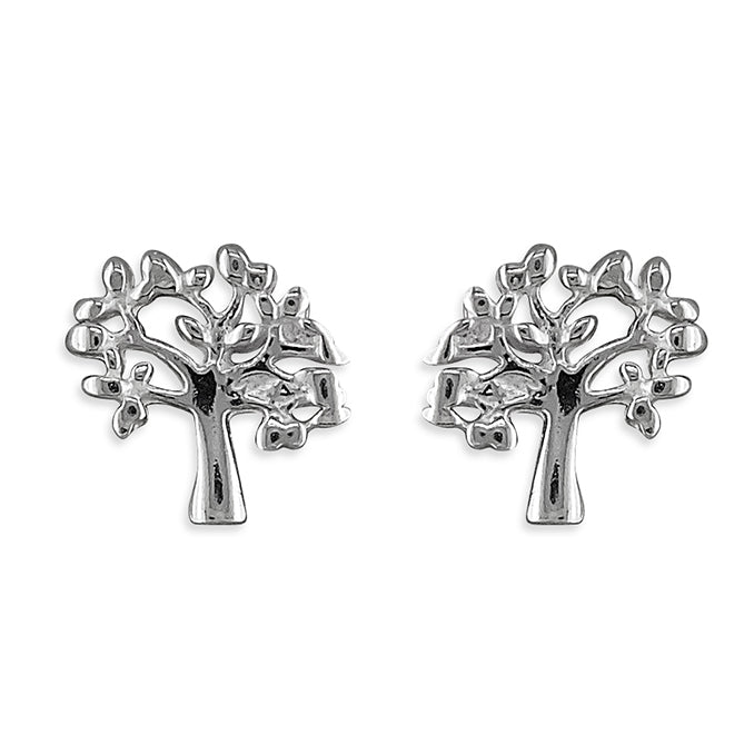 Iris & Miel Sterling Silver Tree of Life Stud Earrings