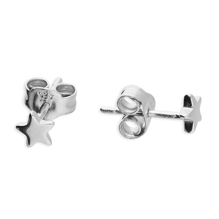Sterling Silver Small Star Stud Earrings