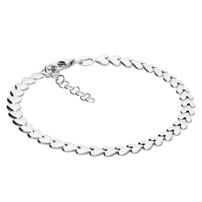 Sterling Silver Endless Hearts Bracelet