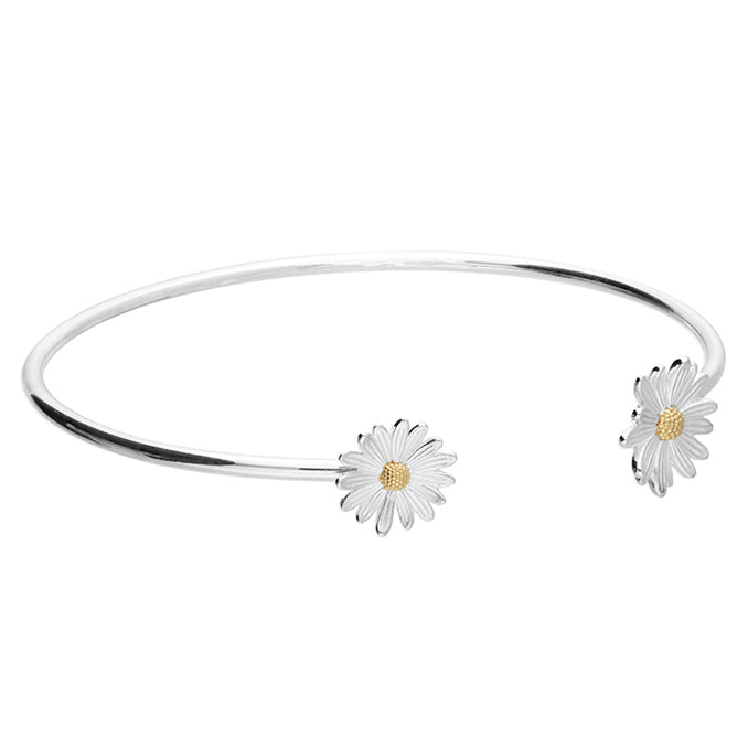 Iris & Miel Sterling Silver Daisy Bangle Bracelet