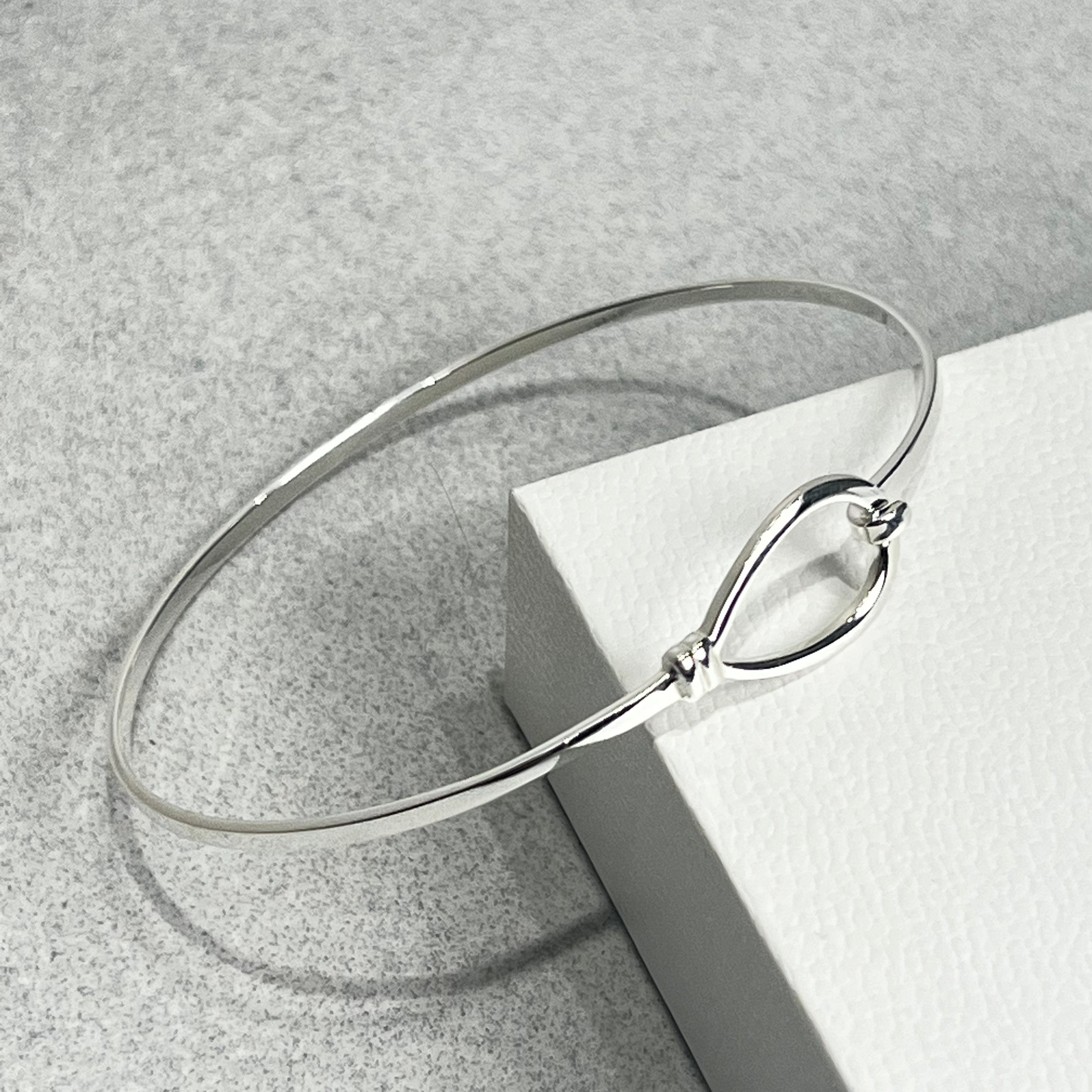 Sterling Silver Hook-in Loop Bangle