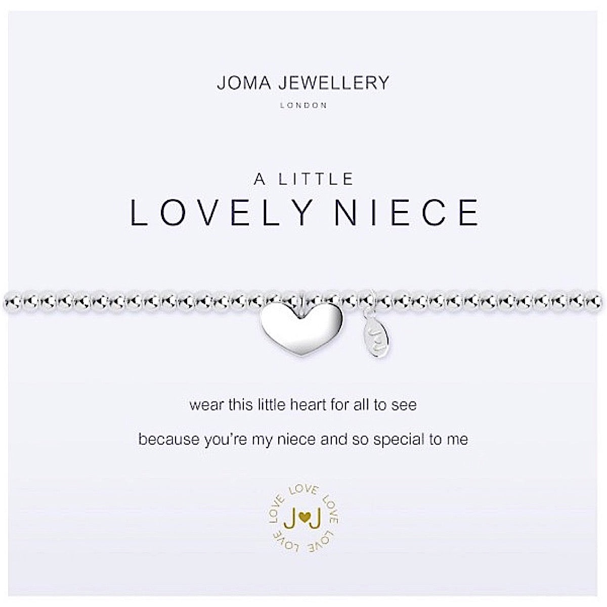 Joma Jewellery a little Lovely Niece Bracelet heart More Than Just a Gift Narborough Hall
