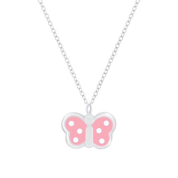 Sterling Silver Enamel Butterfly Necklace